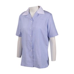 R273 Custom women's short-sleeved shirt  65% cotton 35% polyester Singapore Shirt supplier R273 Custom women's short-sleeved shirt  65% cotton 35% polyester Singapore Shirt supplier